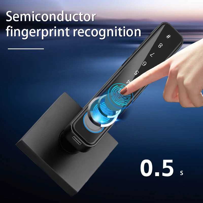 Intelligent door lock TYA/TTLOCK application controls fingerprint security handle lock TYPE-C emergency charging suitableCL240920