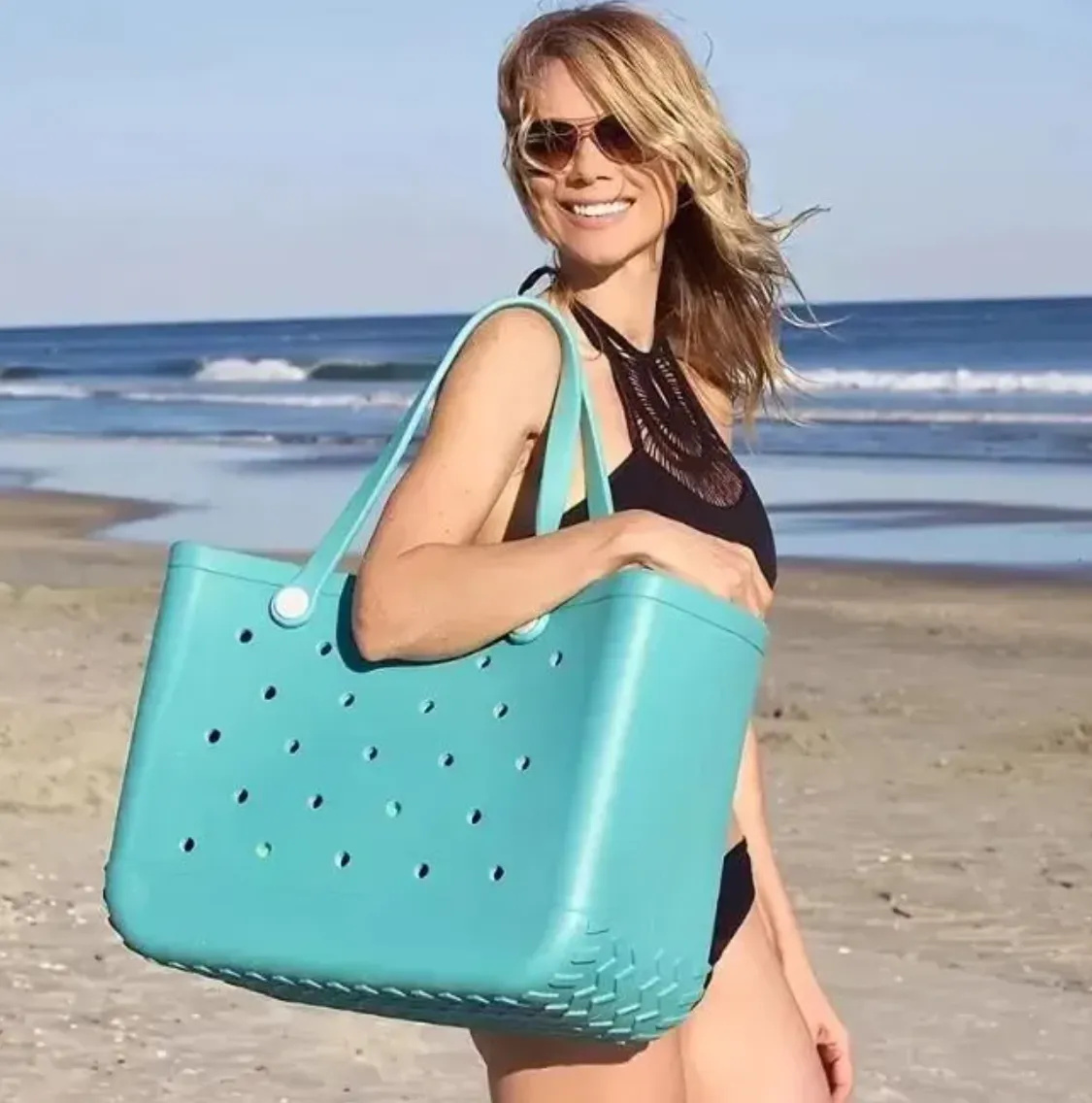 DHL Designer large Summer Bogg Waterproof Beach Bags New Rubber Bags EVA with Hole Waterproof Sandproof Durable Open Silicone Tote for Outdoor Pool Sports