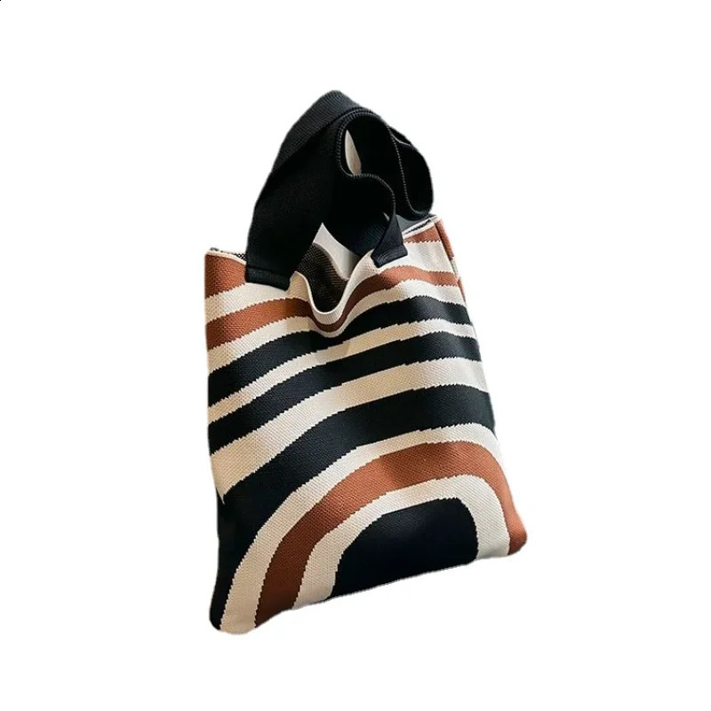 n Fashion Trend Zipper Womens Shoulder Bag 2024 Canvas Car Sewn Woven Shopping Large Capacity 240906