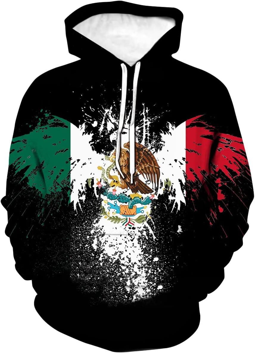 Hoodie for Mens Womens Men Women Long Sleeve Hoodie Sweatshirt Mexico Flag 3D Print Casual Hooded Pullover Graphic Hoodies sweatshirt Pullover Long Sl