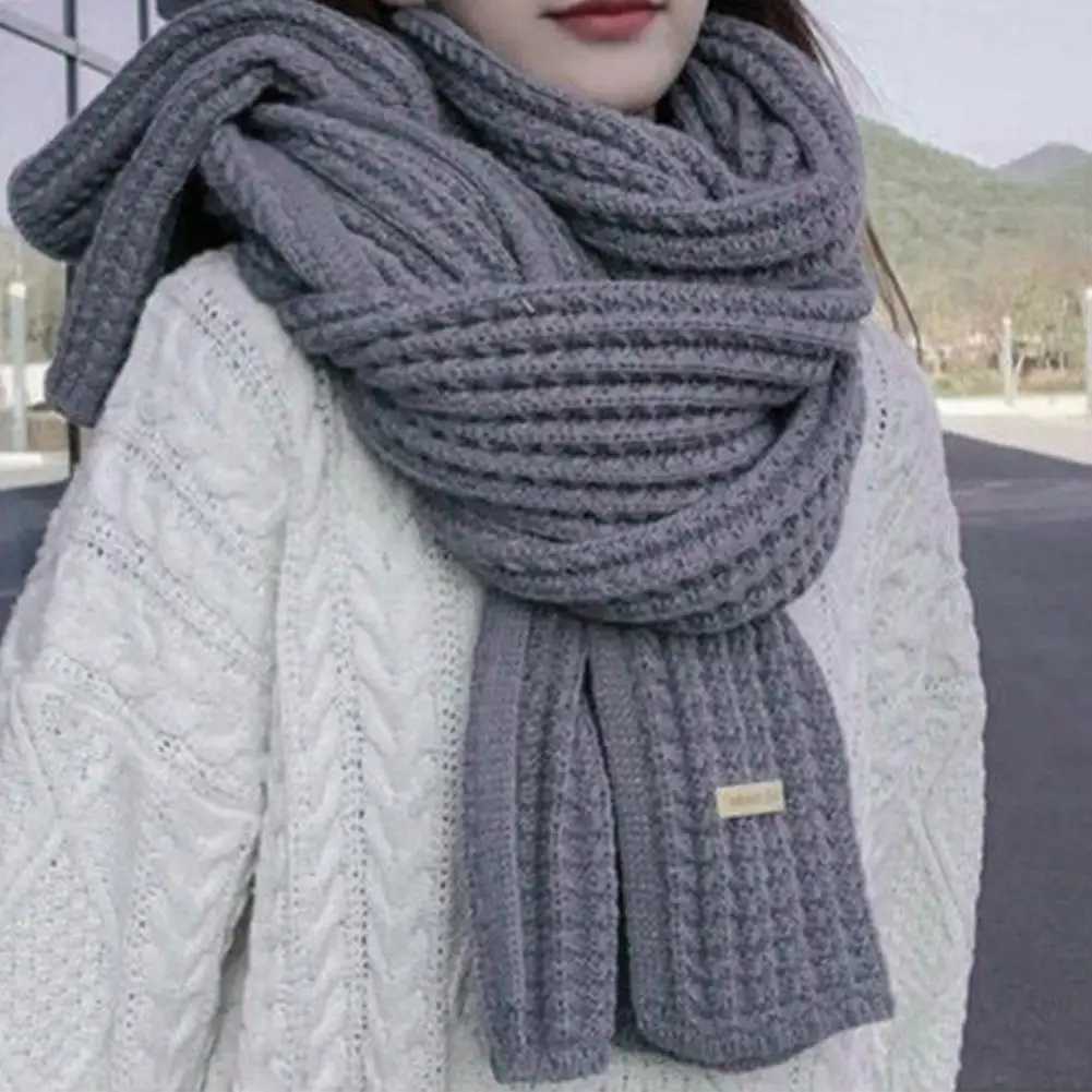 Long warm neck scarf Japanese knitted winter scarf suitable for warm and windproof thick neck packaging comfortable warm and elastic X2410171