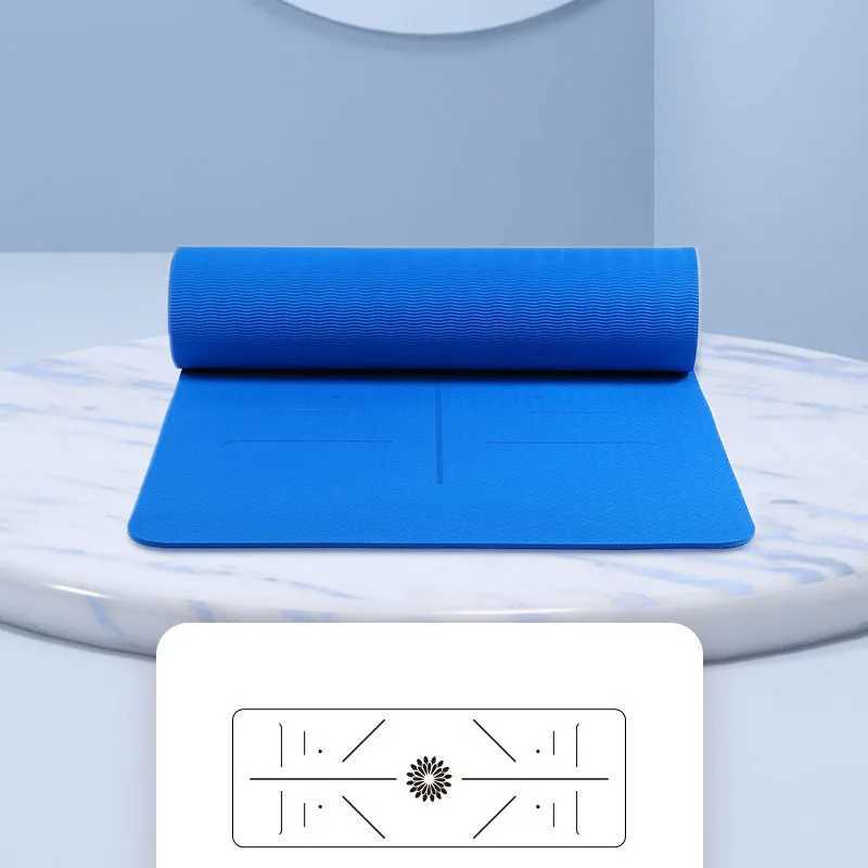 Womens new solid color TPE yoga mat anti slip exercise fitness mat for exercising yoga and Pilates gymnastics mat fitness equipment W240906