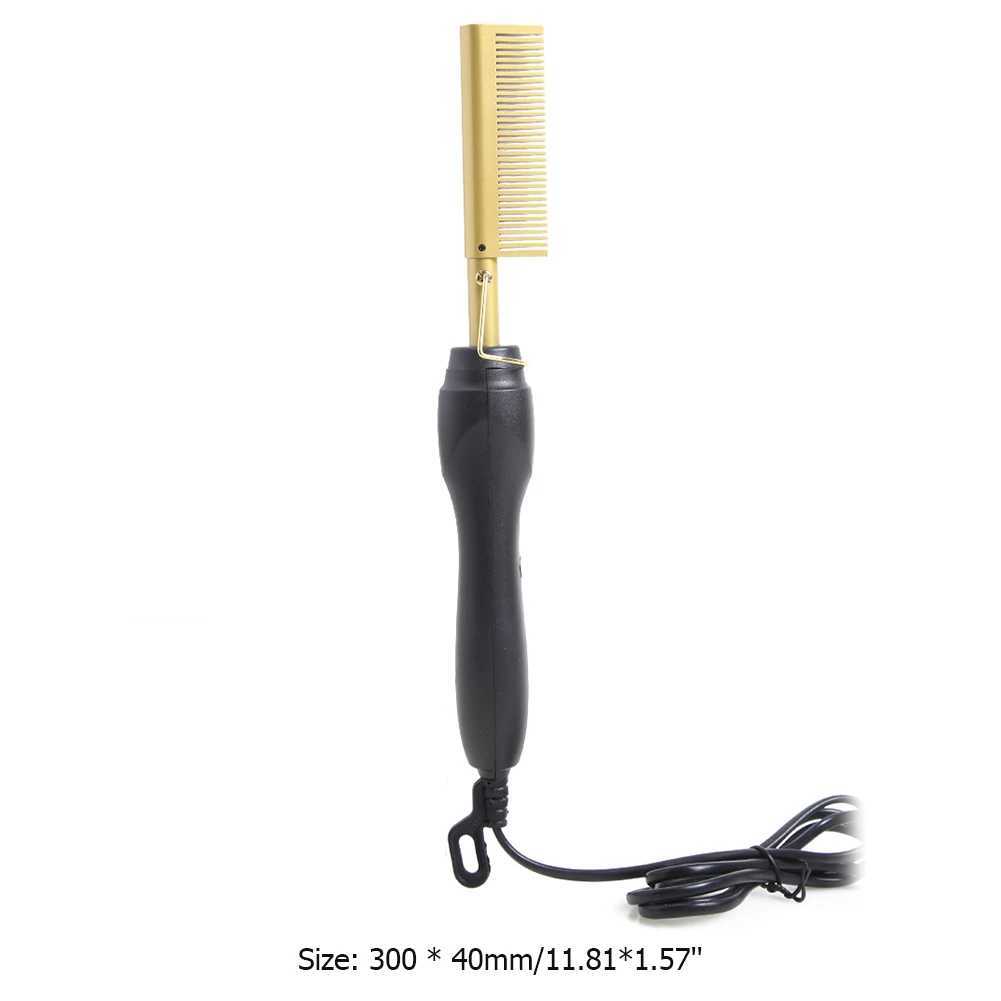 Hair Straight Styler Comb Hot Heating Hair Straightener Curling Curler BrushesXJ241016