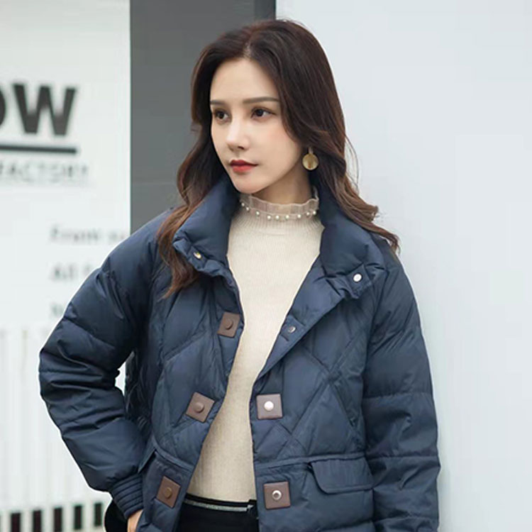 Trendy Designer Winter Down Jacket with White Duck Feather Insulation and Wind Resistance factory direct sale