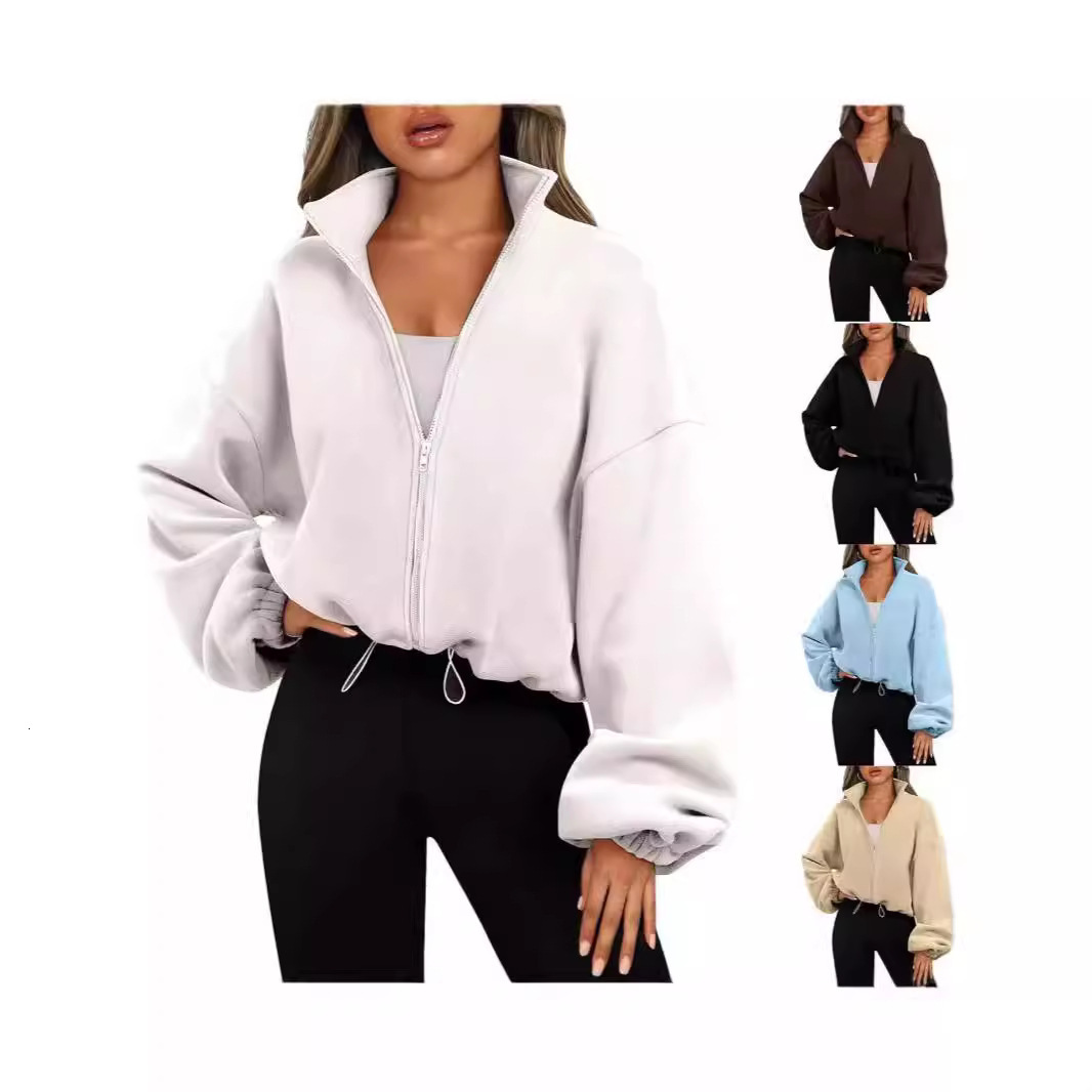 women's autumn and winter new casual top zipper long sleeved sweatshirt