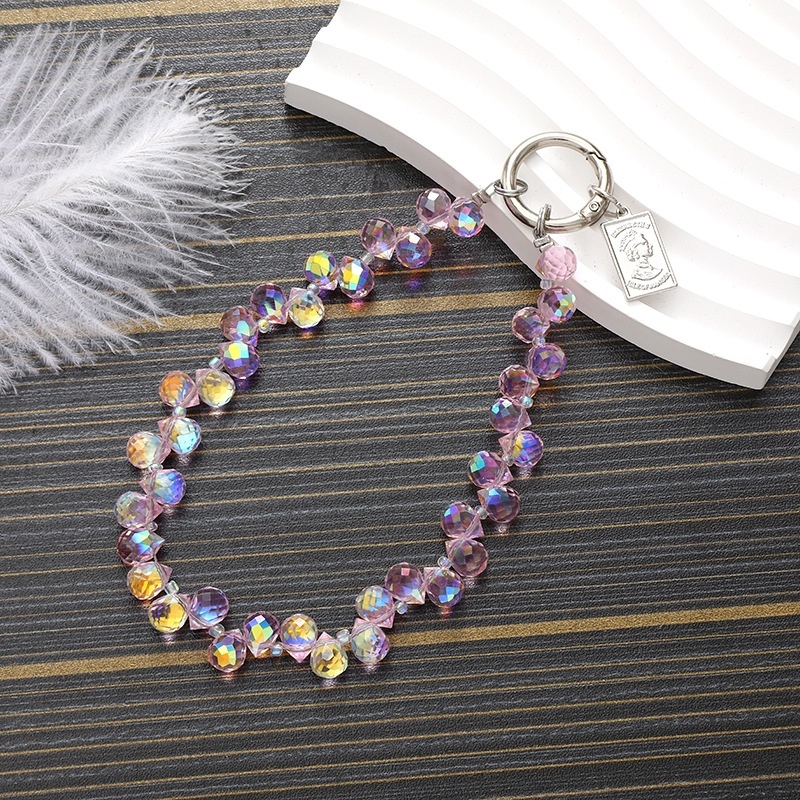 Yilian's new crystal teardrop bead pendant, phone case, keychain, hanging accessory, headphone chain, light luxury accessory