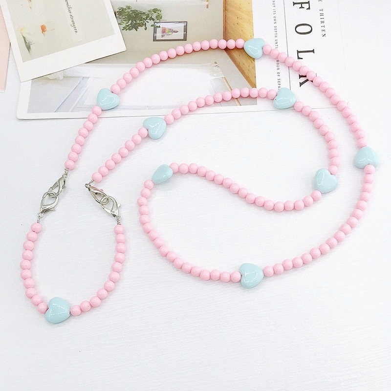Yilian Jewelry New Acrylic Love Hand 2-in-1 Diagonal Cross Colored Women's Shoulder Strap Detachable Chain
