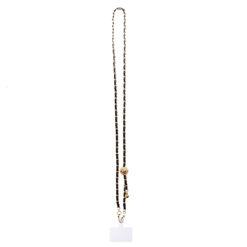 Yi Lian's new metal adjustable leather piercing DIY phone case accessories, hand woven diagonal cross chain