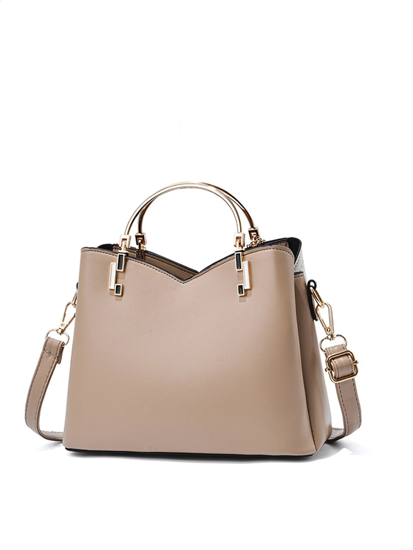 Fashionable two tone handbag colorful lock cross body bag womens office and work wallet with pocket charm 240904