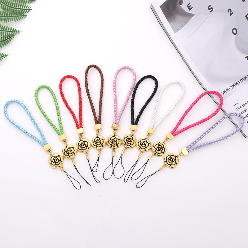 New Xiaoxiangfeng Plum Blossom Chain Flower Leather Weaving Phone Hanging Rope Small Gift