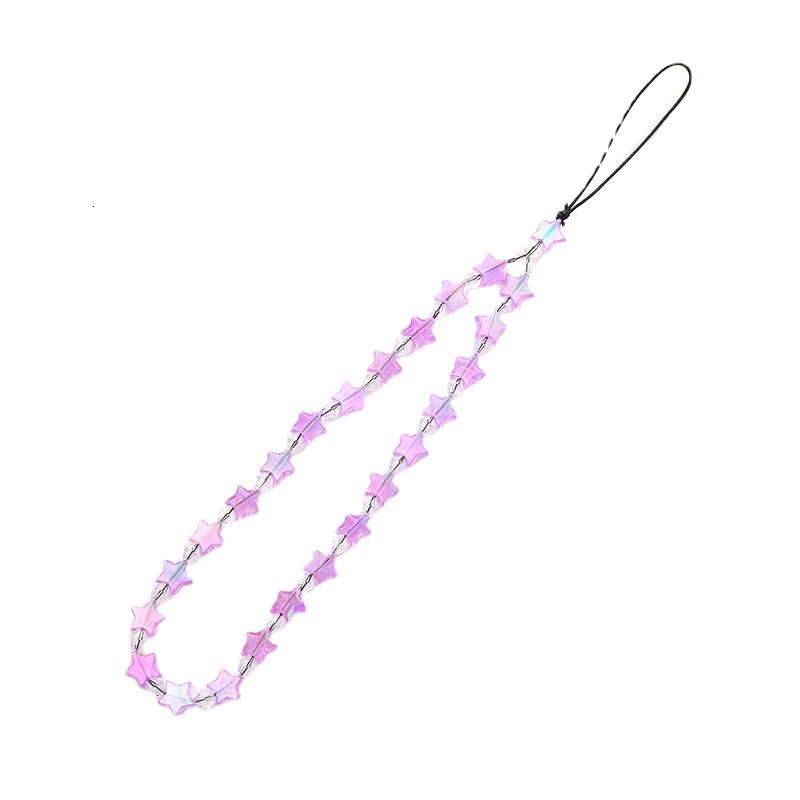 Mermaid Lady Five pointed Star Beaded Chain Case Hanging Pendant fall and Anti loss Phone Rope Female