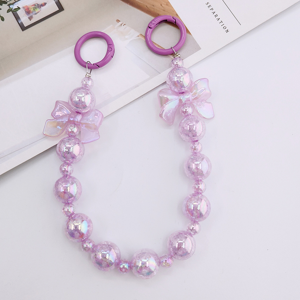 Yi Lian's new crack bead beaded mobile phone case hanging accessories, bag chain, water cup extension chain