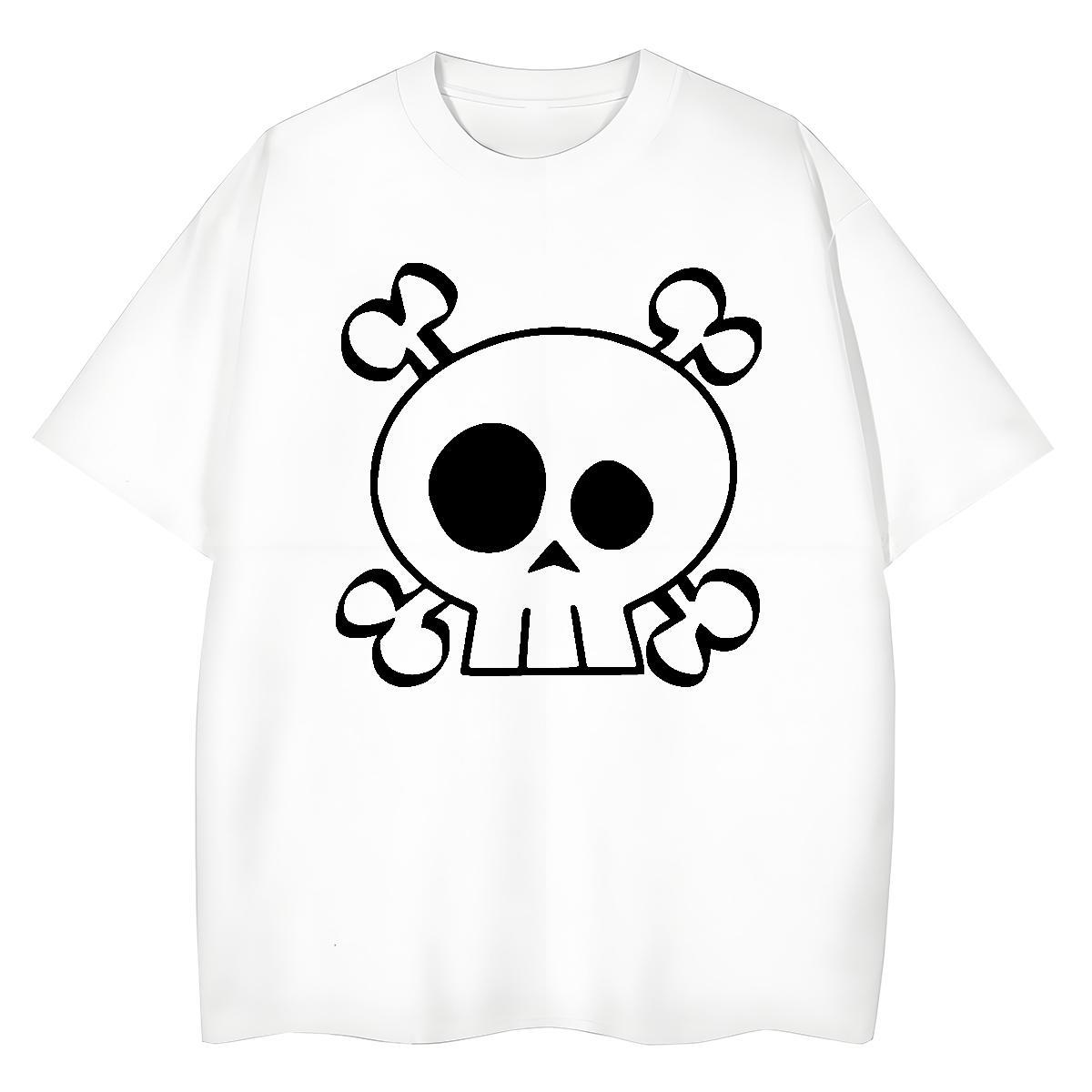 2024 Casual Womens T Shirts 100% Cotton 230g Crew Neck Spring Summer skull Couples T Shirts High quality Skull Clothes