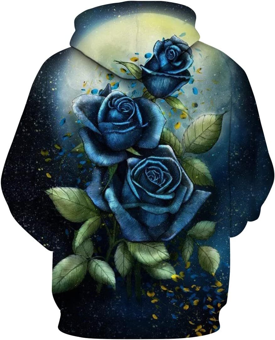 Hoodie for Mens Womens 3D Printing Casual Hooded Sweatshirt Pullover Floral Rose Hoodie for Men Women Graphic Hoodies sweatshirt Pullover Long Sleeve