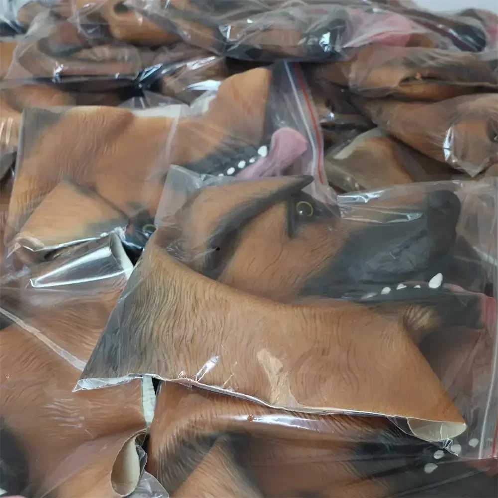 German Shepherd Mask Halloween Party Cosplay Animal Costume Sheepdog Dog Head Masks Funny Realistic Animal Full Head Latex Mask M240906