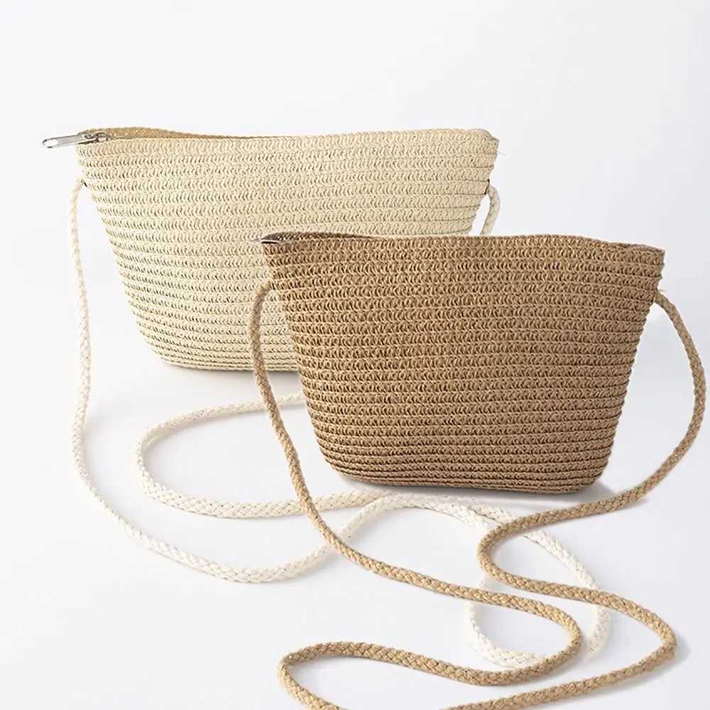 Grass cross bag fashionable soft handle simple grass handbag large capacity childrens beach bag travel W240906
