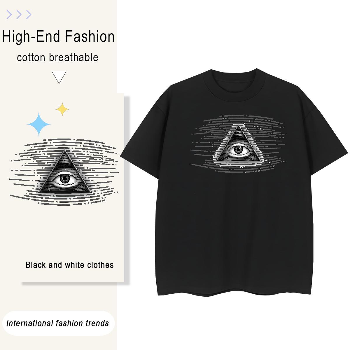 TOP Quality T-Shirts for Women 230g Cotton Short Sleeve O-Neck Casual eye of the devil Woman Tshirt Designer Cartoon Anime Tops Shirt