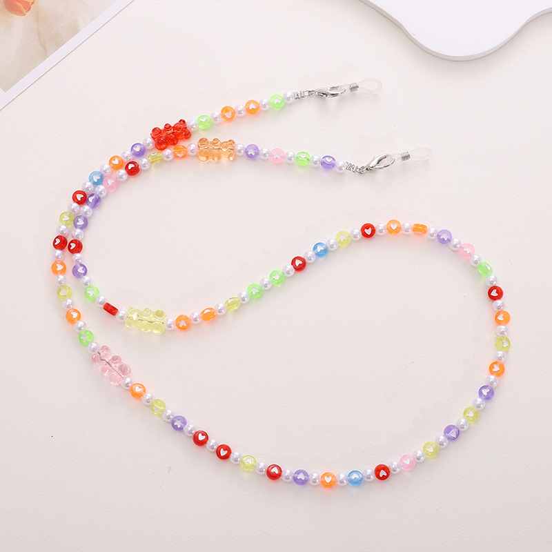 Yi Love Fashion Glasses Accessories High end Pearl Creative Mask Chain Neck slip and Anti loss Sunglasses Hanging Rope for Women