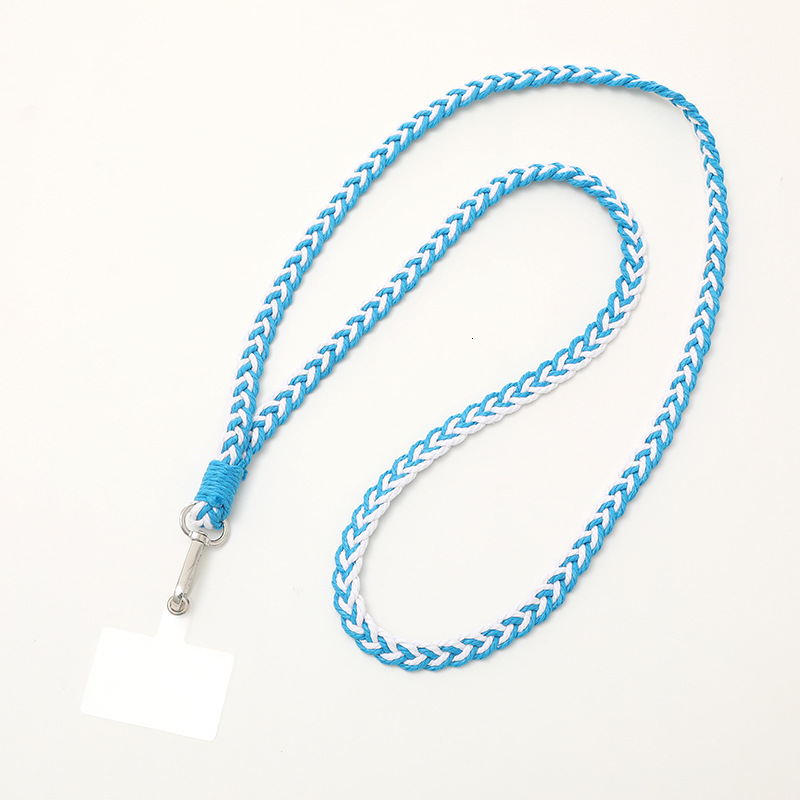 Yilian new gradient woven rope crossbody chain phone case anti loss hanging pendant long single buckle with clip