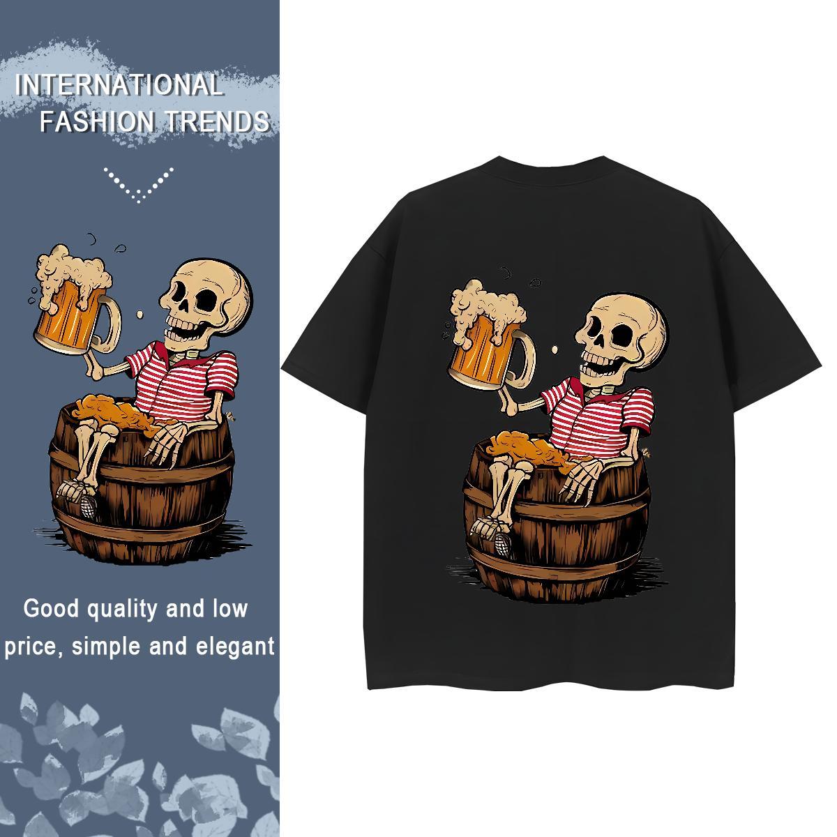 Stylist Woman T Shirts 100% Cotton 230g Comfortable Street skullskull Women Tshirts Wholesale Graphic Top Tees