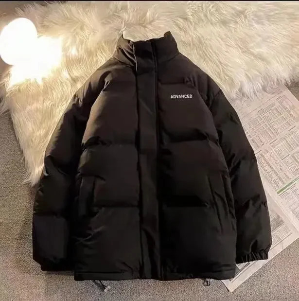Autumnwinter Loosefit Cottonpadded Coat For Men Couples Bread Student Style Korean Version Wear Work Cotton Jacket 240907