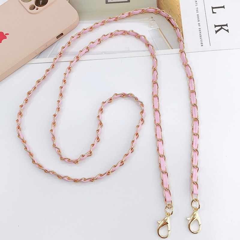 Yi Lian's New Handmade Leather Wearing Crossbody Chain Case Jewelry Pendant for Women's Bag, Small Fragrant Wind Phone Hanging Rope