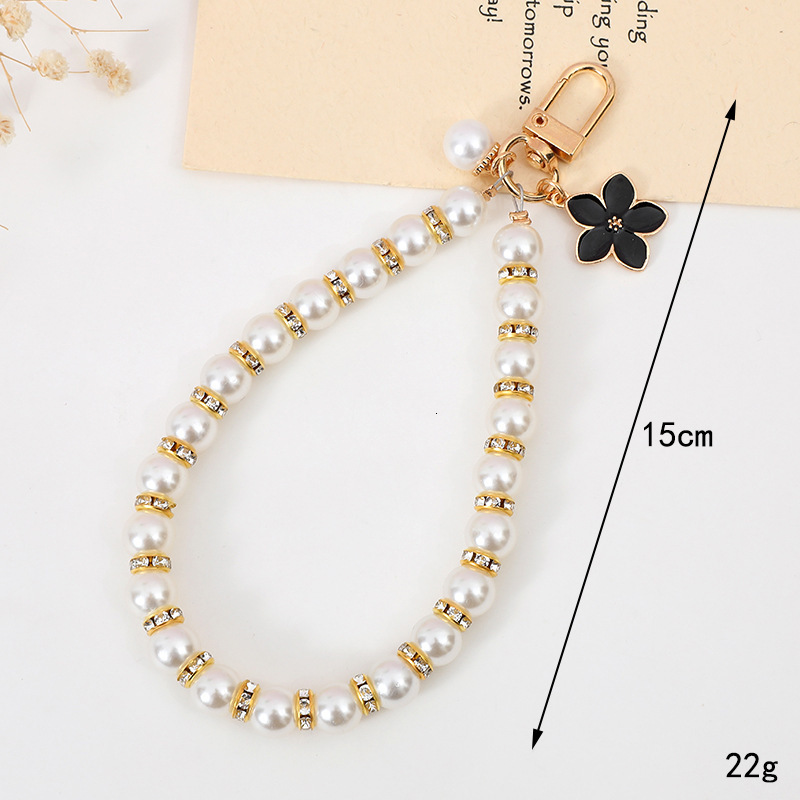 Xiaoxiangfeng Pearl Drill Ring Keychain Pendant Ins Fashionable and Versatile Love Accessories Mobile Phone Rope Hanging Chain