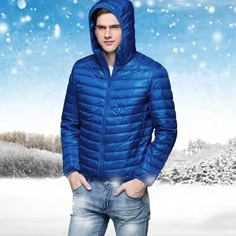 Duck down jacket mens hoodie short loose ultra light hoodie white duck down jacket warm duck down jacket hoodie wholesale W240906