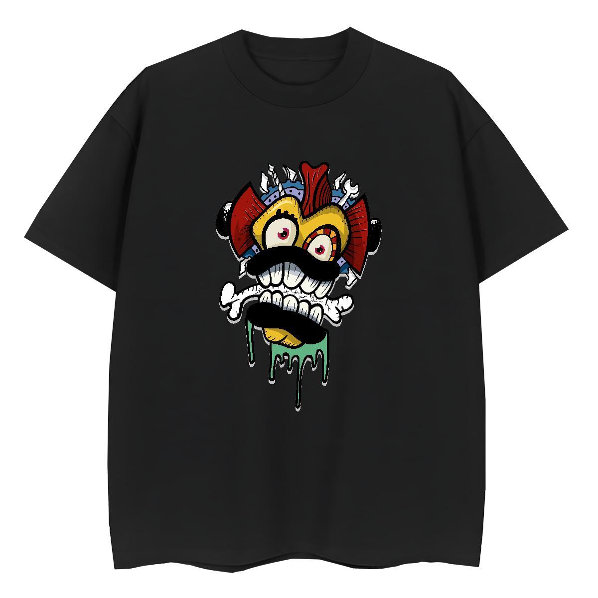 Custom Women T Shirts 230g Cotton O-Neck Short Sleeve Hip Hop skull Tshirt for Man Woman Female Customized Clothes Shirt