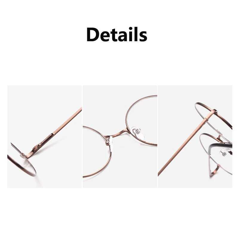 Literary Vintage Round Frame Myopia Glasses Diopter-1.0-1.5-2.0-2.5 3.0 3.5 4.0 Neutral Anti Radiation Low Beam Glasses W240906
