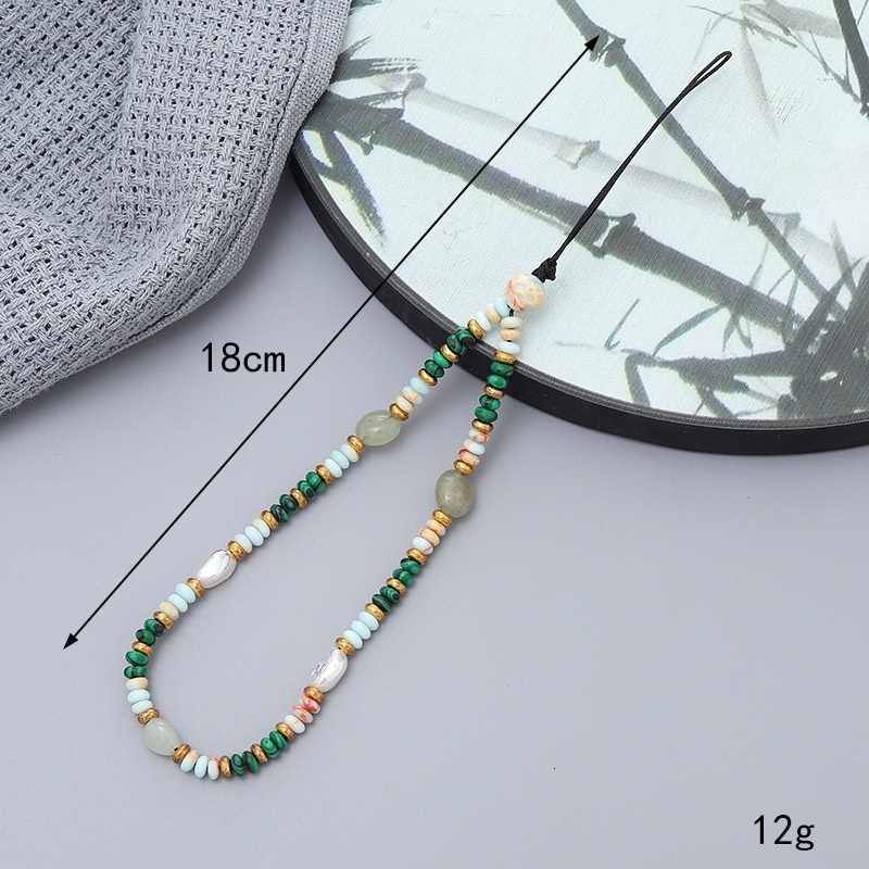 Tiktok The same new Chinese style natural stone beaded chain creative versatile ccd camera pendant mobile phone lanyard