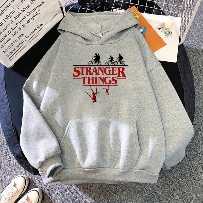 Stranger Things Print Pullover Hoodie Plush Coat Guards Large Women's Wear F0907#21 a24f2