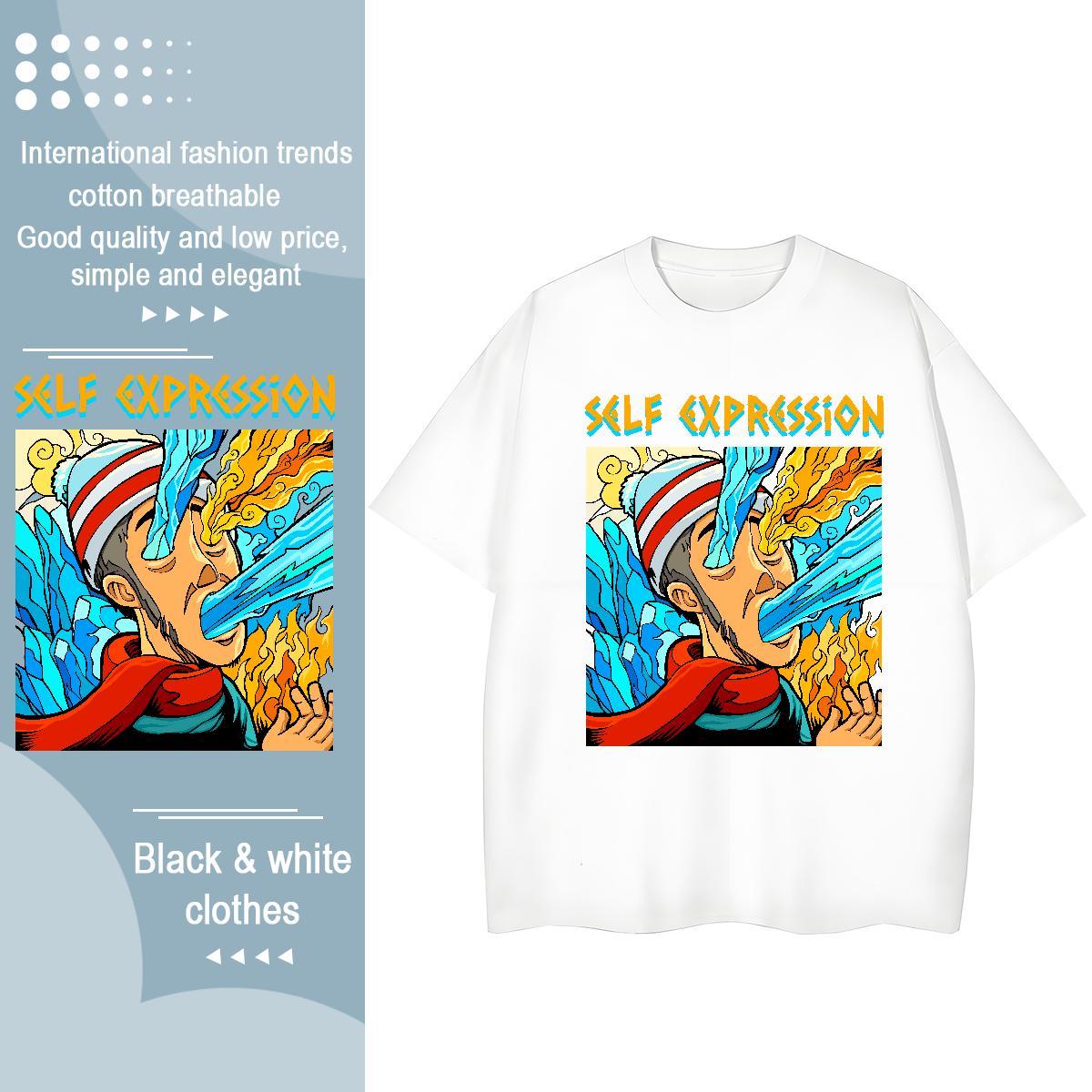 New Arrival T-Shirts 230g Cotton Breathable Short Sleeve Casual Beach portrait Unisex Tshirts Soft Customized Print Top Shirts