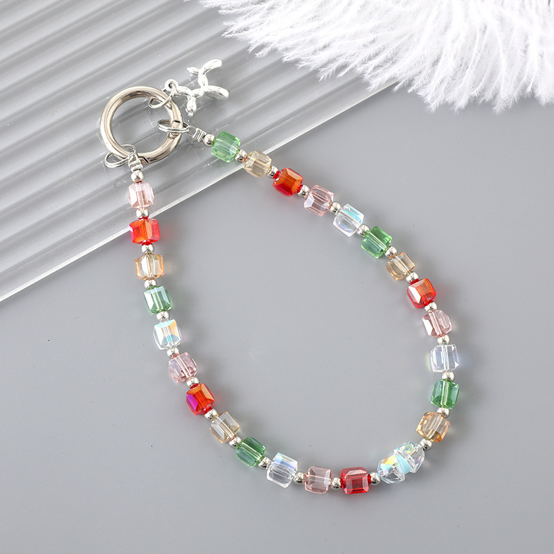 Light luxury new crystal bead pendant, fashionable and versatile case, keychain, hanging accessories, creative phone lanyard