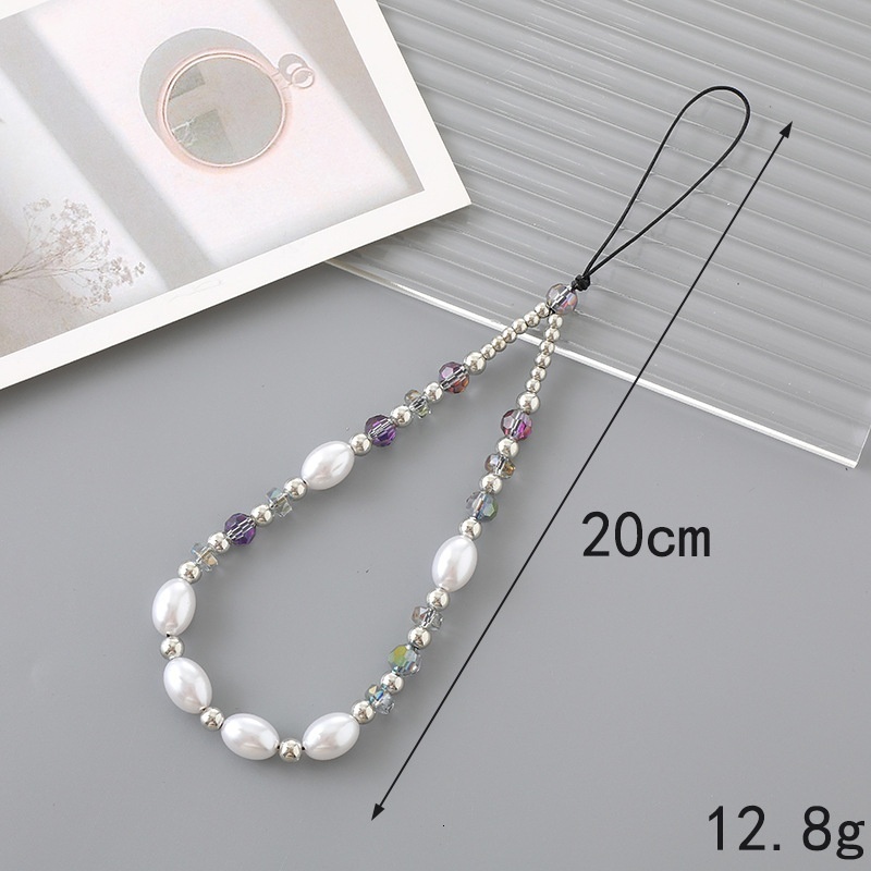 New mixed bead pearl love mobile phone hanging rope chain pendant accessory