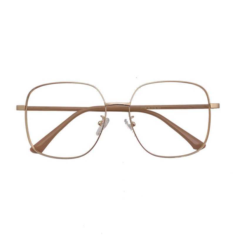 Luxury square frame finished Myopia glasses anti blue light metal frame low beam glasses mens and womens diodes 0-0.5-1.0~-6.0 W240906
