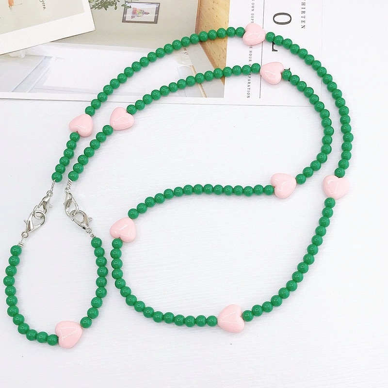 Yilian Jewelry New Acrylic Love Hand 2-in-1 Diagonal Cross Colored Women's Shoulder Strap Detachable Chain