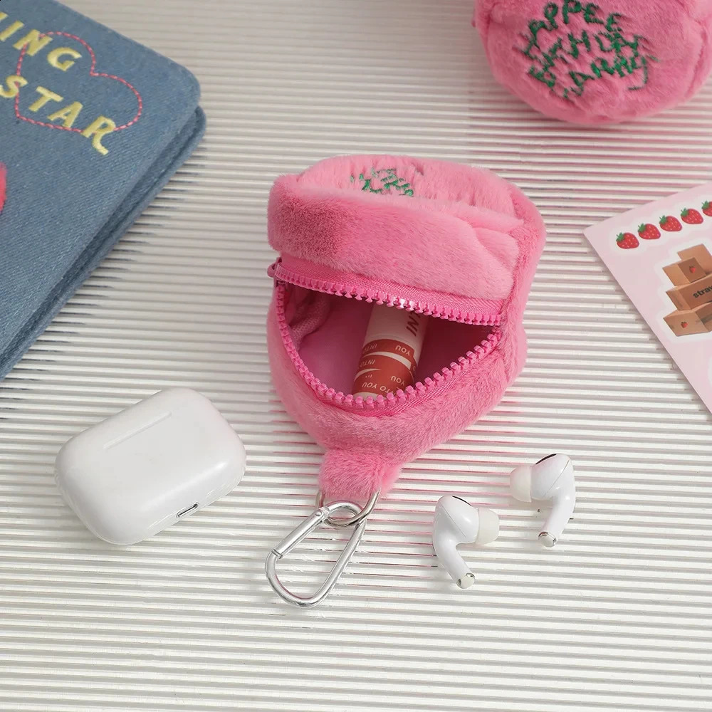 Kawaii Harries Hager Women Pink Plush Coin Purse Potters Cartoon Pendant Storage Bag Mini Girl Purses Wallet Pouch 240906
