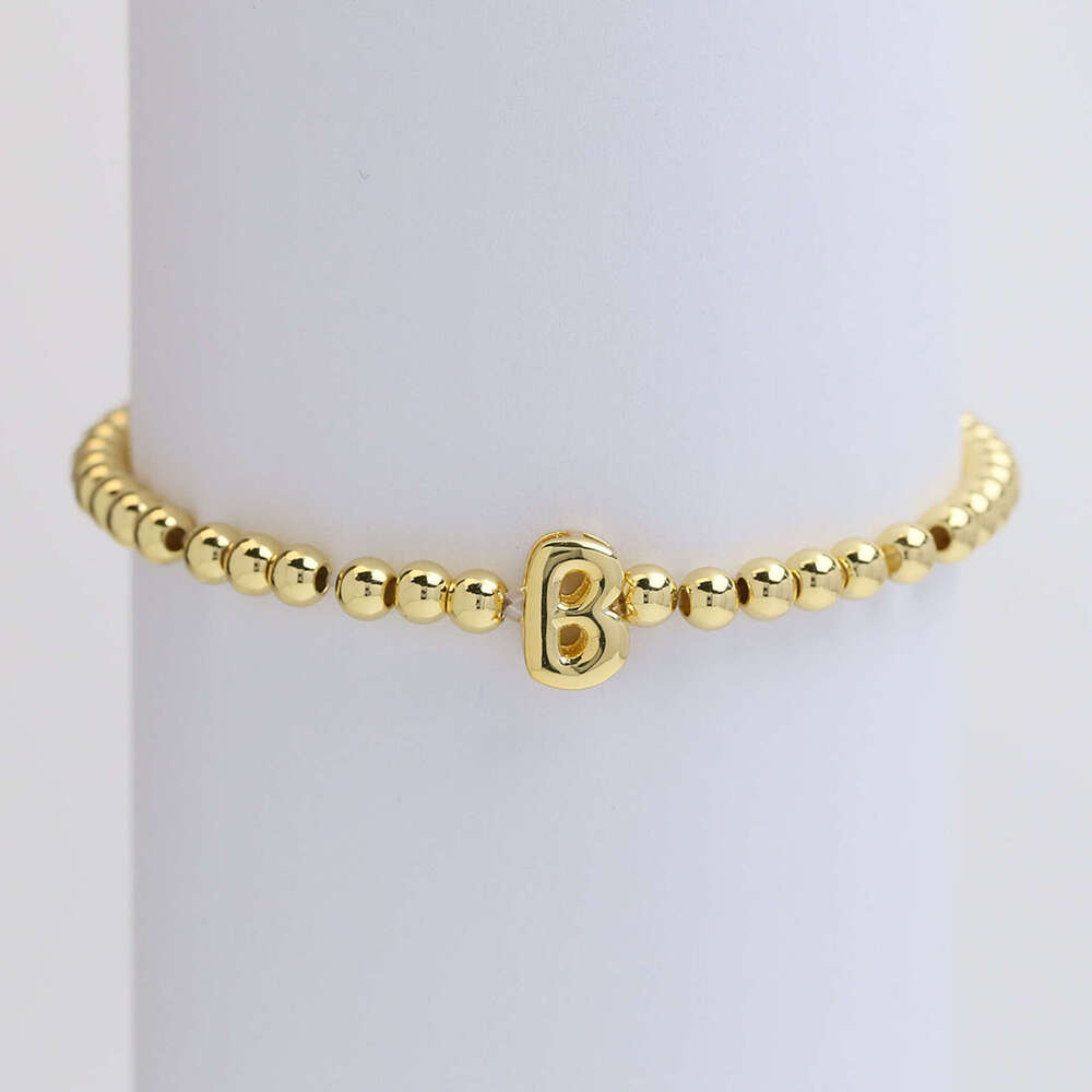 INS HoT Sell designer for men and women jewelry Spring and Summer Smooth Balloon Cute 26 English Small Letter Copper Elastic Thread Bead Bracelet gift