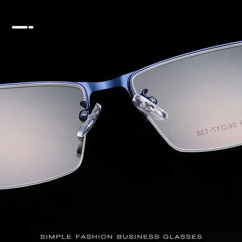 Mens metal alloy glasses frame fashionable mens square ultra light glasses Myopia optical prescription glasses F9019 W240906