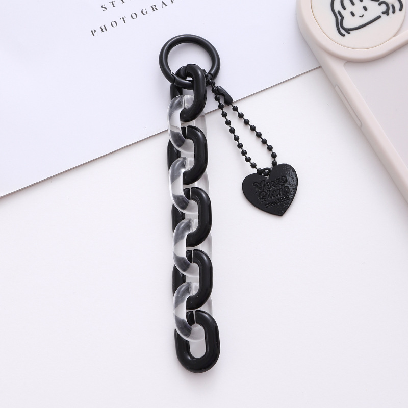 Colorful jelly acrylic chain pendant ins summer love protection cover hanging decoration car keychain