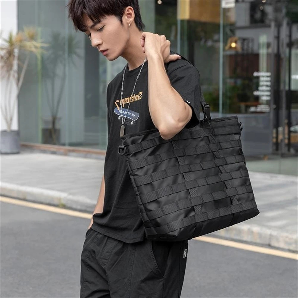 Unisex side shoulder bag large capacity mens handbag high-capacity student backpack casual handbag travel bag 240903