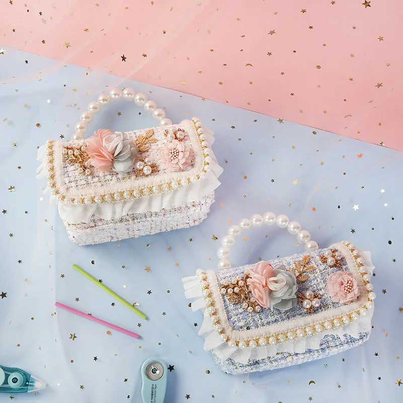 Cute girl princess cross body bag wool childrens fashion wedding handbag Kawaii baby wallet and handbag gifts W240906