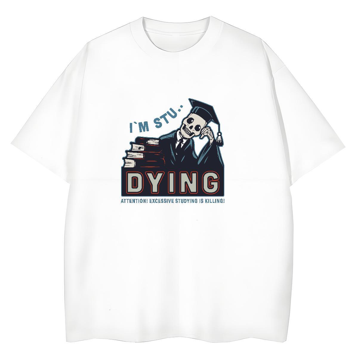 DIY T Shirt For Woman 230g 100% Cotton Breathable Crew Neck Sport skull Lady T shirt Female Plus Size Cartoon Clothes Shirt