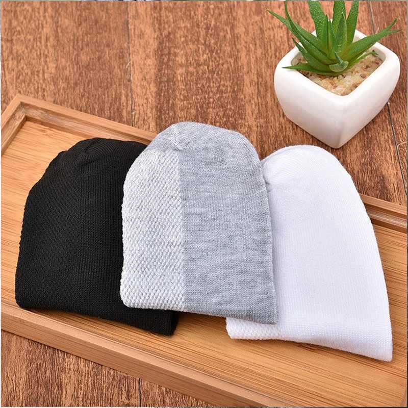 3 pairs/batch of mens mesh socks solid color spring and summer short leg business casual breathable cotton socks W240905