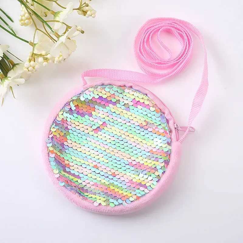 Kindergarten 2-4 Year Old Girl Messenger Bag Fashion Princess Girl Cute Plush Glitter Shoulder Bag Coin Money Bag W240906