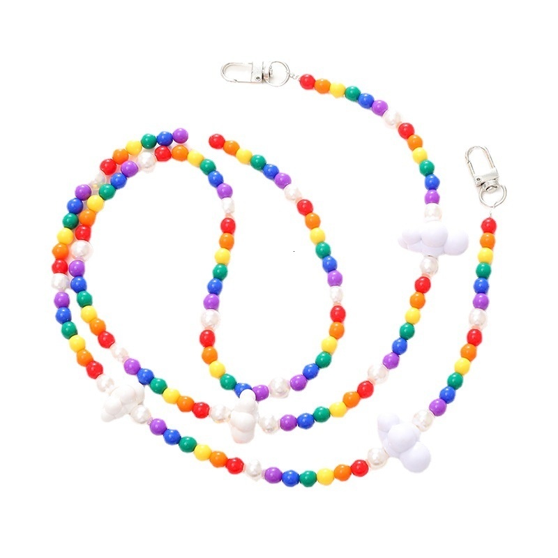 Yilian Jewelry New Beaded Rainbow Cloud Acrylic Crossbody Chain Phone Case Accessories Hanging Rope
