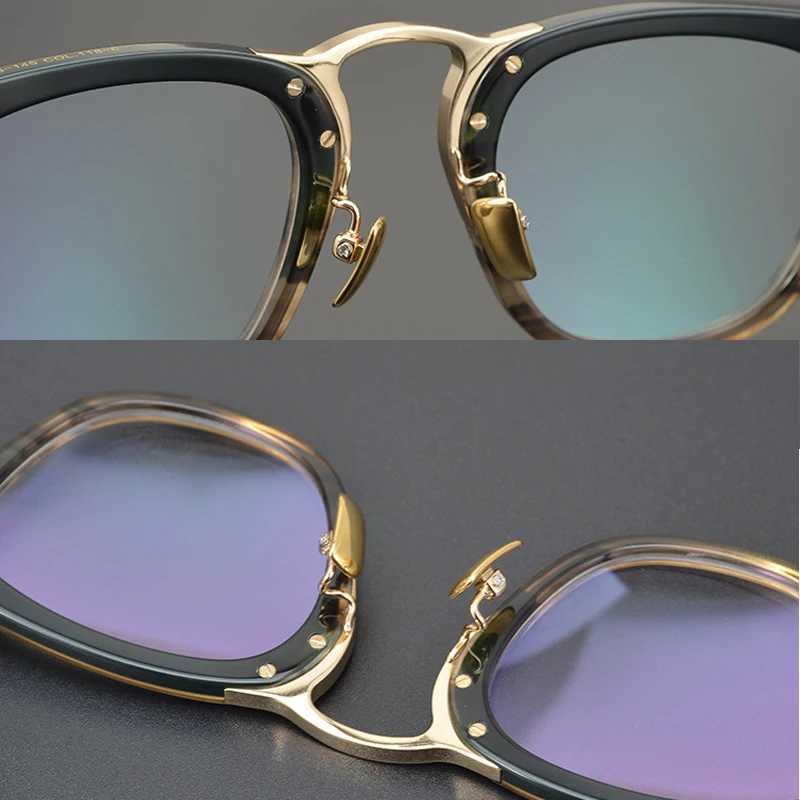 Vintage handmade personalized Ombre green glasses square frame suitable for large fashionable mens high-end business optical glasses W240906