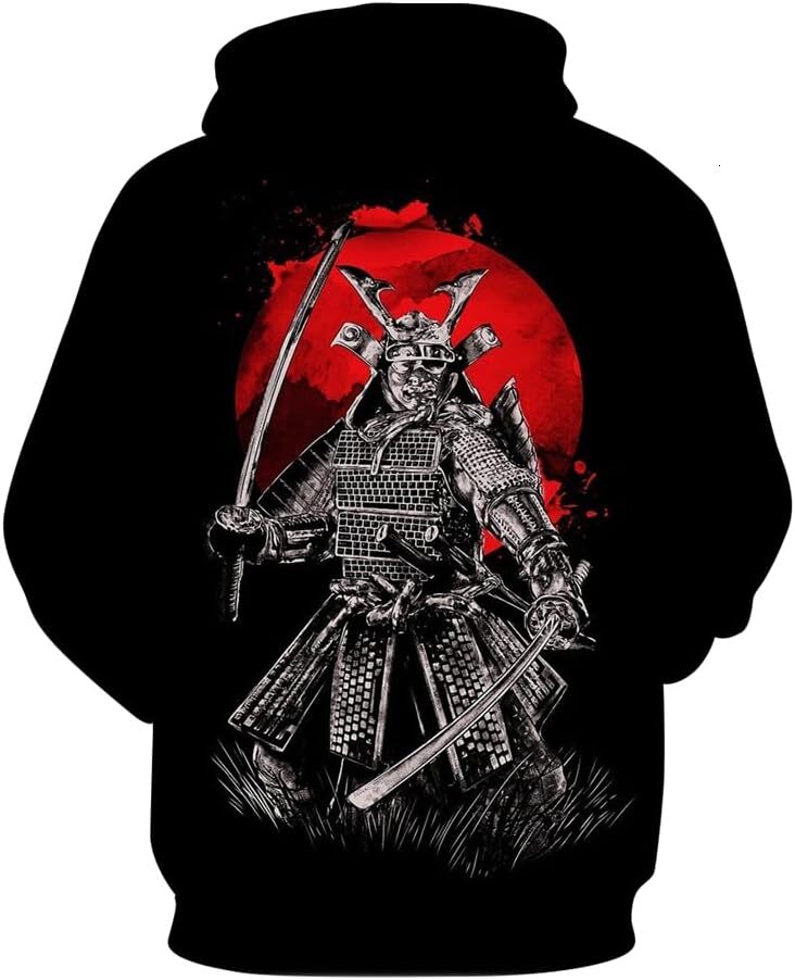 Hoodie for Mens Funny Casual Hoodie Samurai 3D Printing Sweatshirt Pullover Graphic Hoodies sweatshirt Pullover Long Sleeve