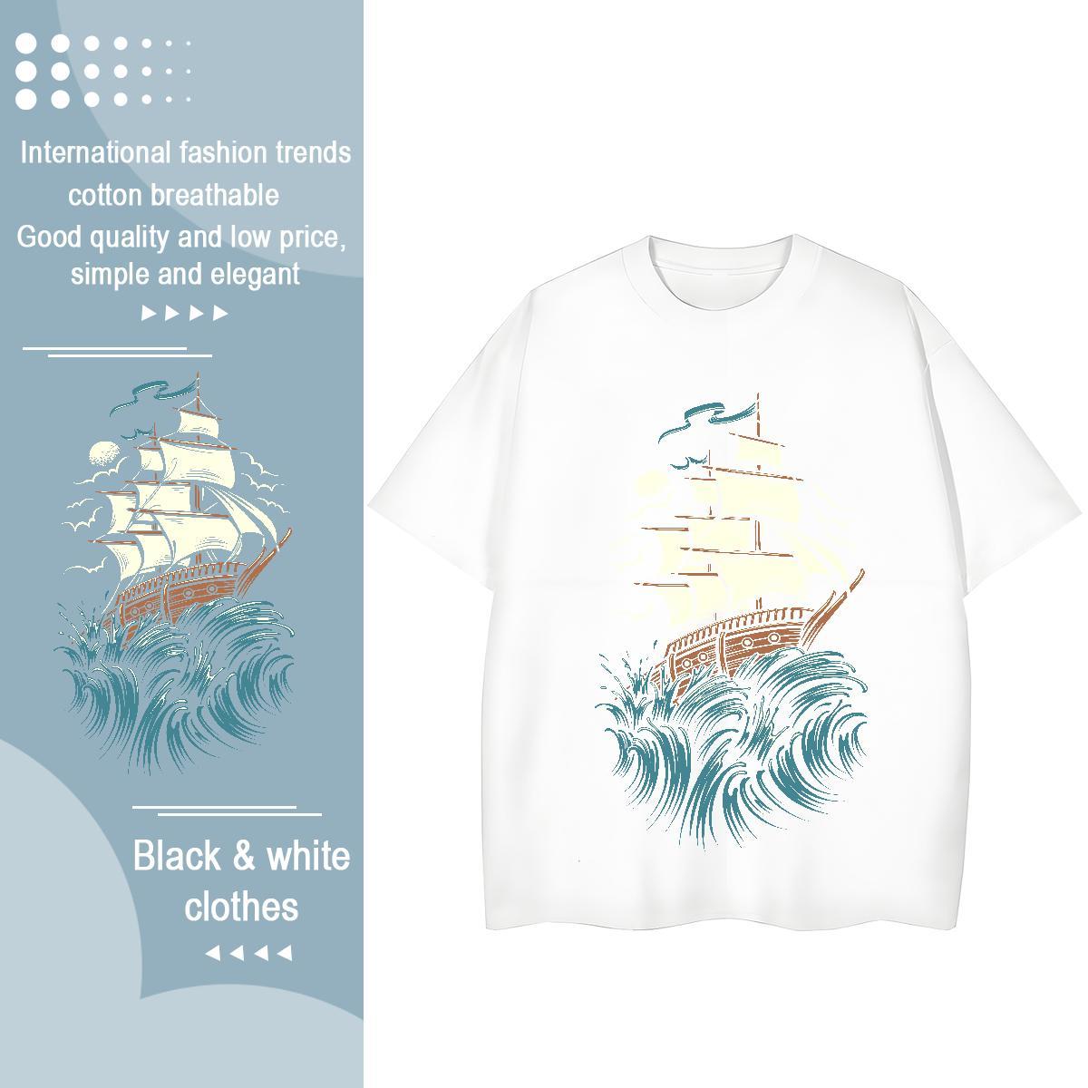 Designer Womens T Shirts 230g Cotton Breathable Home Outdoor ship Lady T shirt Loose DIY Printed Clothes